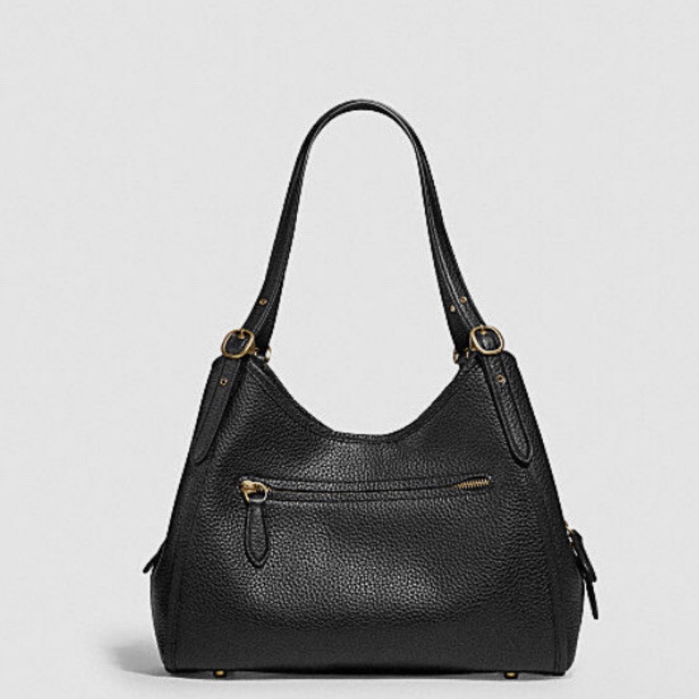 Coach Black and Gold Textured Shoulder Bag - Picture 2 of 13